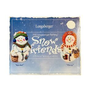Vintage Longaberger Pottery Snowmen Cookie Molds